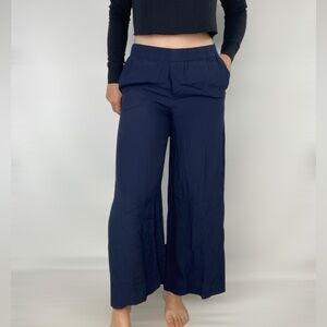 CHARLI High Waisted Wide Leg Pant in Navy Relaxed Fit Casual‎ Party Work